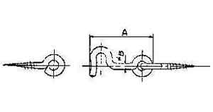 GATE HOOK & EYE  50mm STEEL ZINC PLATED, Price for 1, IMPA 696663, ISSA , Weight 0.01Kg HS Code:  73181900 Origin:  NETHERLANDS