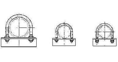 PIPE U-BOLT ZINC PLATED 18" (450A)  with 2 nuts M20, Price for 1, IMPA 696720, ISSA , Weight 3.50Kg HS Code:  73181900 Origin:  NETHERLANDS