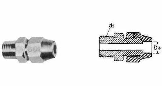 FLARED MALE CONNECTOR BRASS 12mm x BSPT 1/2", Price for 1, IMPA 733611, ISSA , Weight 0.09Kg HS Code:  74122000 Origin:  CHINA