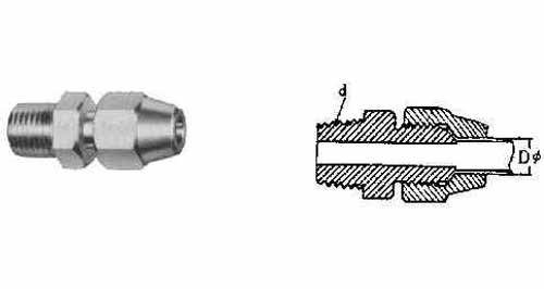 FLARED MALE CONNECTOR BRASS 3/8" x BSPT 1/2", Price for 1, IMPA 733651, ISSA , Weight 0.07Kg HS Code:  74122000 Origin:  CHINA