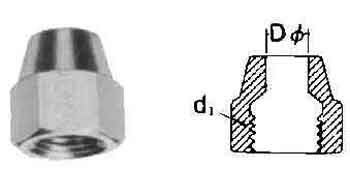 FLARED NUT UNF 1/2"x 20 BRASS  for tube 1/4", Price for 1, IMPA 733672, ISSA , Weight 0.01Kg HS Code:  74122000 Origin:  CHINA