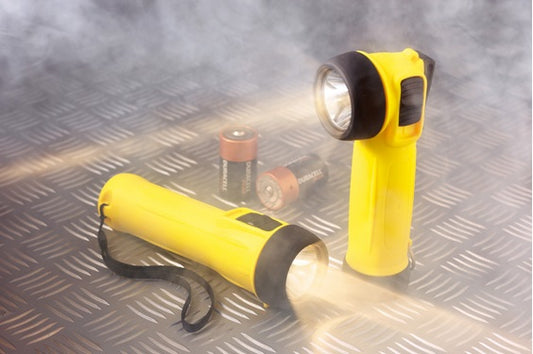 Wolf TR-24B, Explosion proof torch, ATEX certified for zone 1 & 2, angled model, T4, IMPA 792264, Price Per PCE, HS-Code 8513100000, Origin XU, IMPA 792264, Weight 0.252Kg, Wolf Safety, Quality A