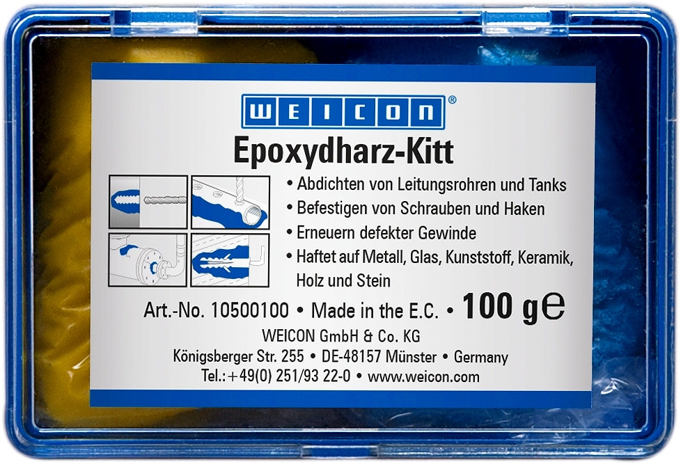 Weicon Epoxy Resin Putty 0.1 Kg, IMPA 812952 , Price Per PCE, HS-Code 3907300090, Origin XU, IMPA 812952, Weight 0.15Kg, Weicon, Quality A