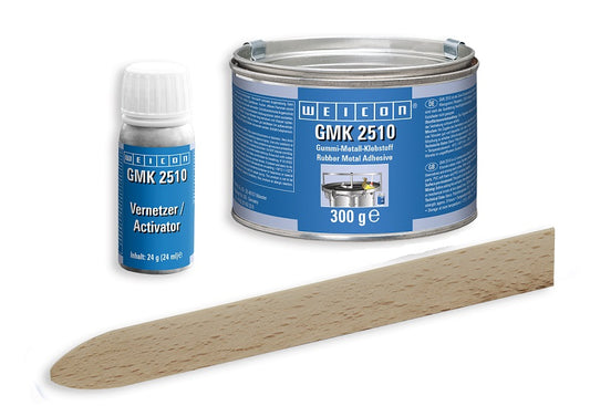 2 COMPONENTS GLUE RUBBER METAL ADHESIVE GMK 2510 324 GRM (300 GR ADHESIVE + 24 ML ACTIVATOR) WEICON , Price per SET , Country Of Origin : DE , HS Code: 35061000 , Net Weight: 0.324 , IMPA - 815239 - ISSA  - 8402510